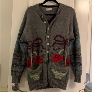 Vintage floral button up cardigan